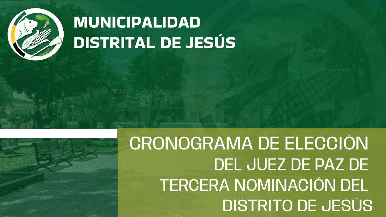 Cronograma de elección del Juez de Paz de Tercera Nominación