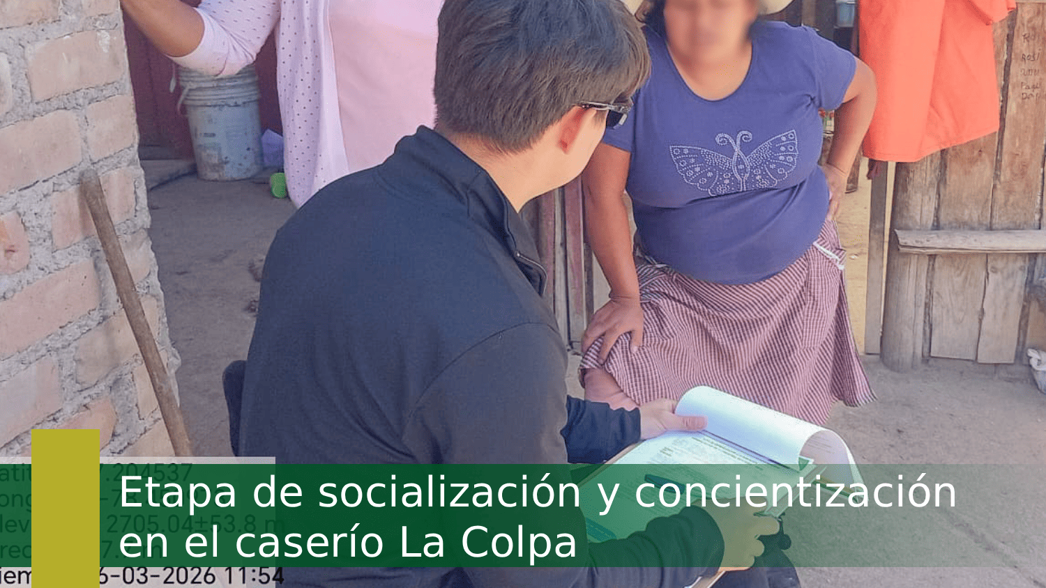 Etapa de socialización y concientización en el caserío La Colpa