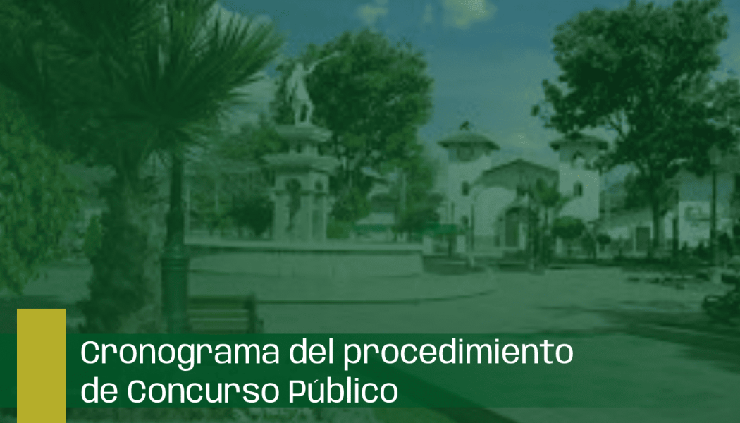 Ampliación del Cronograma del procedimiento de Concurso Público